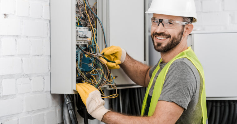 smiling electrician